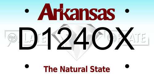 D124OX Arkansas License Plate