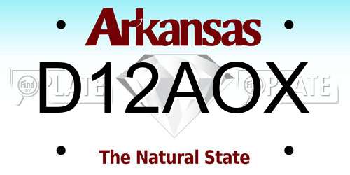 D12AOX Arkansas License Plate