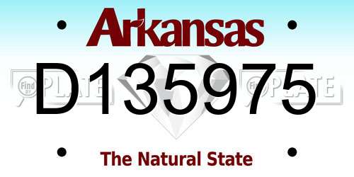 D135975 Arkansas License Plate