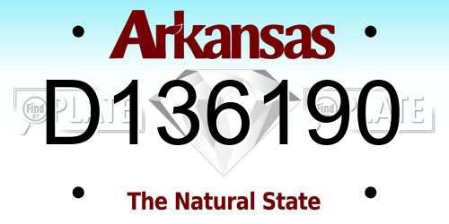 D136190 Arkansas License Plate