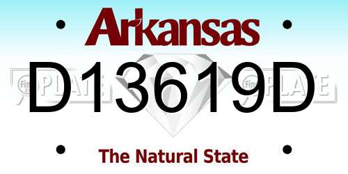 D13619D Arkansas License Plate