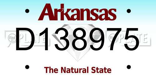 D138975 Arkansas License Plate