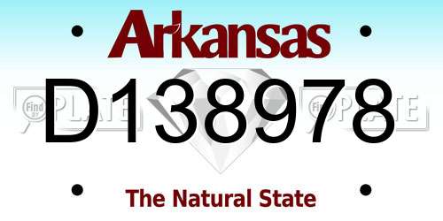 D138978 Arkansas License Plate