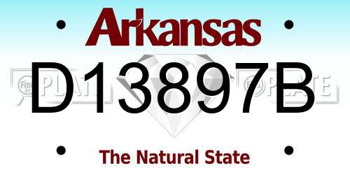 D13897B Arkansas License Plate