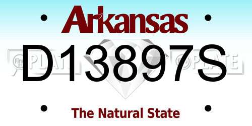D13897S Arkansas License Plate