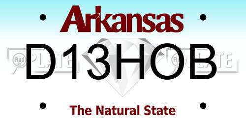 D13HOB Arkansas License Plate