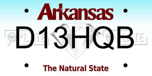 D13HQB Arkansas License Plate