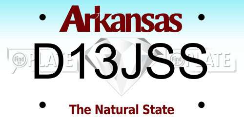 D13JSS Arkansas License Plate