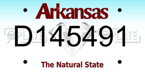 D145491 Arkansas License Plate