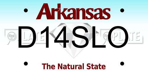 D14SLO Arkansas License Plate