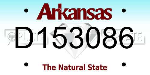 D153086 Arkansas License Plate