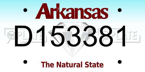 D153381 Arkansas License Plate