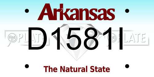 D1581I Arkansas License Plate