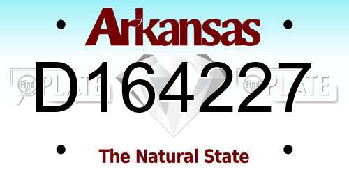 D164227 Arkansas License Plate