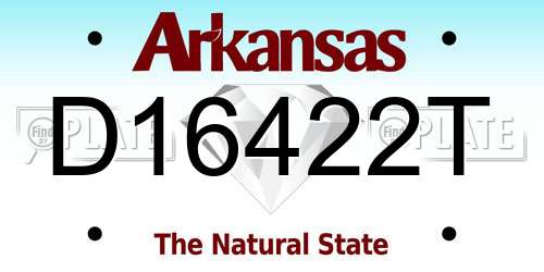 D16422T Arkansas License Plate