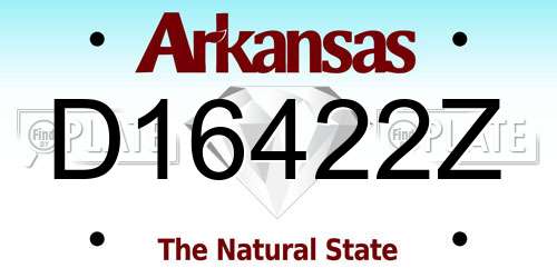 D16422Z Arkansas License Plate