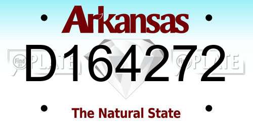 D164272 Arkansas License Plate