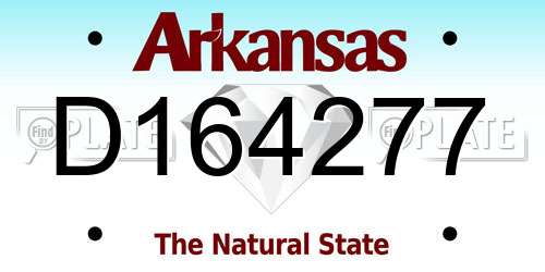 D164277 Arkansas License Plate