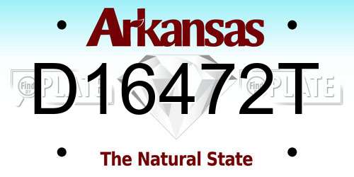 D16472T Arkansas License Plate