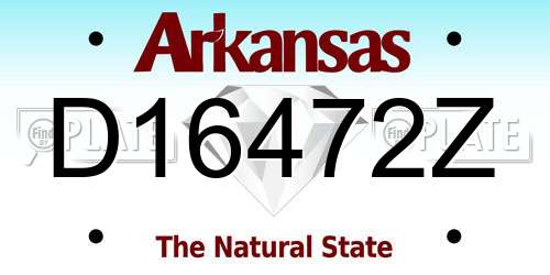 D16472Z Arkansas License Plate