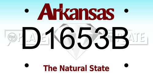 D1653B Arkansas License Plate
