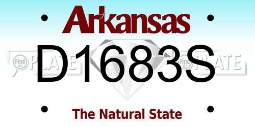 D1683S Arkansas License Plate