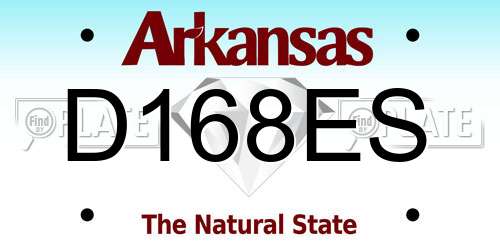 D168ES Arkansas License Plate