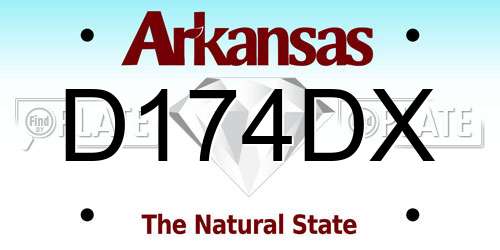 D174DX Arkansas License Plate