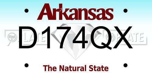 D174QX Arkansas License Plate