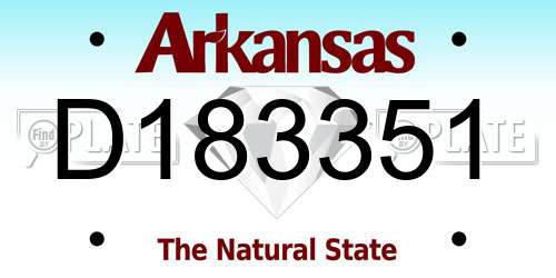 D183351 Arkansas License Plate