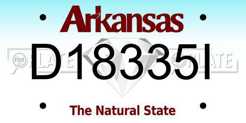 D18335I Arkansas License Plate