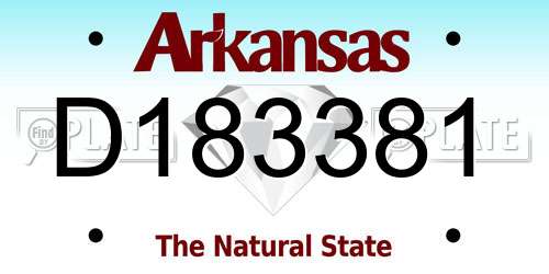 D183381 Arkansas License Plate