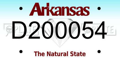 D200054 Arkansas License Plate