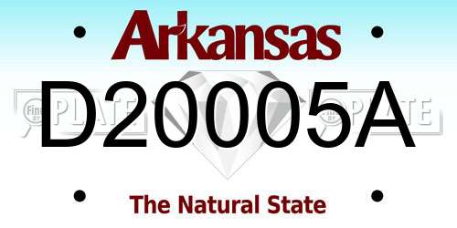 D20005A Arkansas License Plate