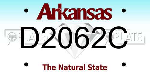 D2062C Arkansas License Plate