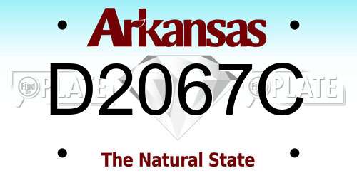 D2067C Arkansas License Plate