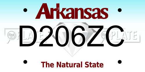 D206ZC Arkansas License Plate