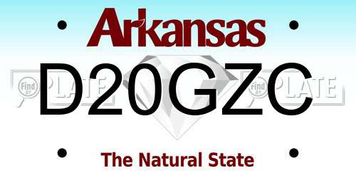 D20GZC Arkansas License Plate