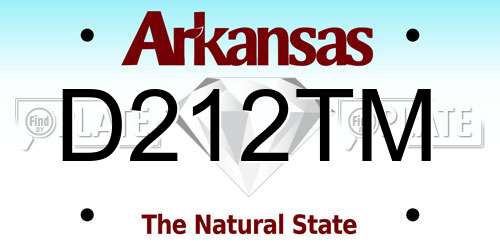 D212TM Arkansas License Plate