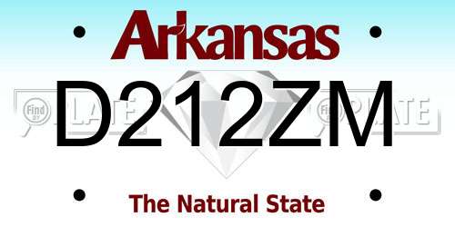D212ZM Arkansas License Plate