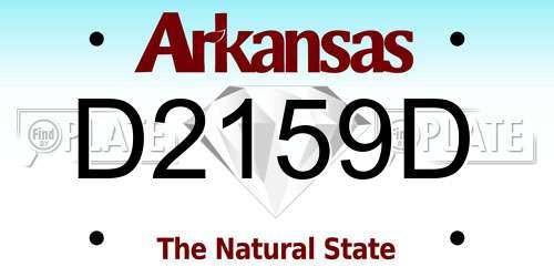 D2159D Arkansas License Plate