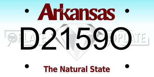 D2159O Arkansas License Plate