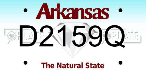 D2159Q Arkansas License Plate