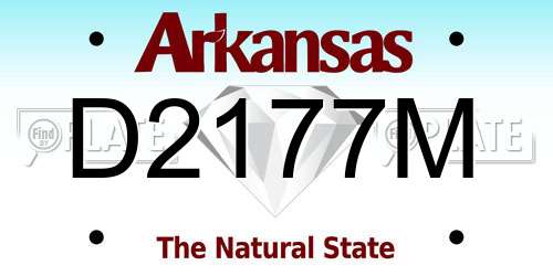 D2177M Arkansas License Plate