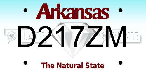 D217ZM Arkansas License Plate