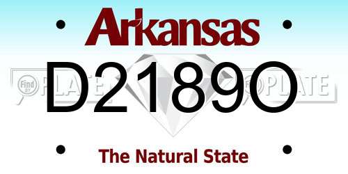 D2189O Arkansas License Plate