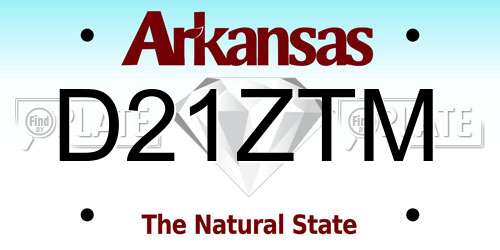 D21ZTM Arkansas License Plate