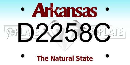 D2258C Arkansas License Plate