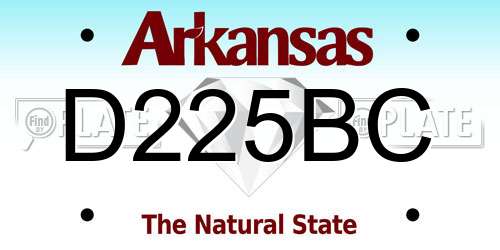 D225BC Arkansas License Plate