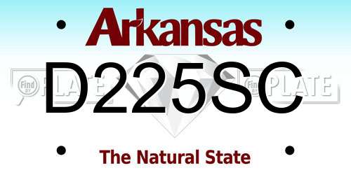 D225SC Arkansas License Plate